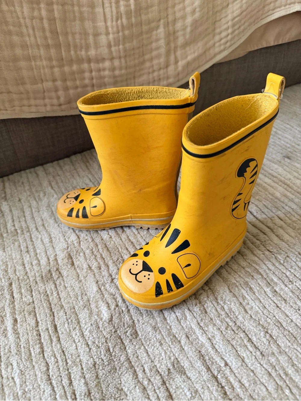 H&M Yellow Kids Tiger Rain Boots 8T